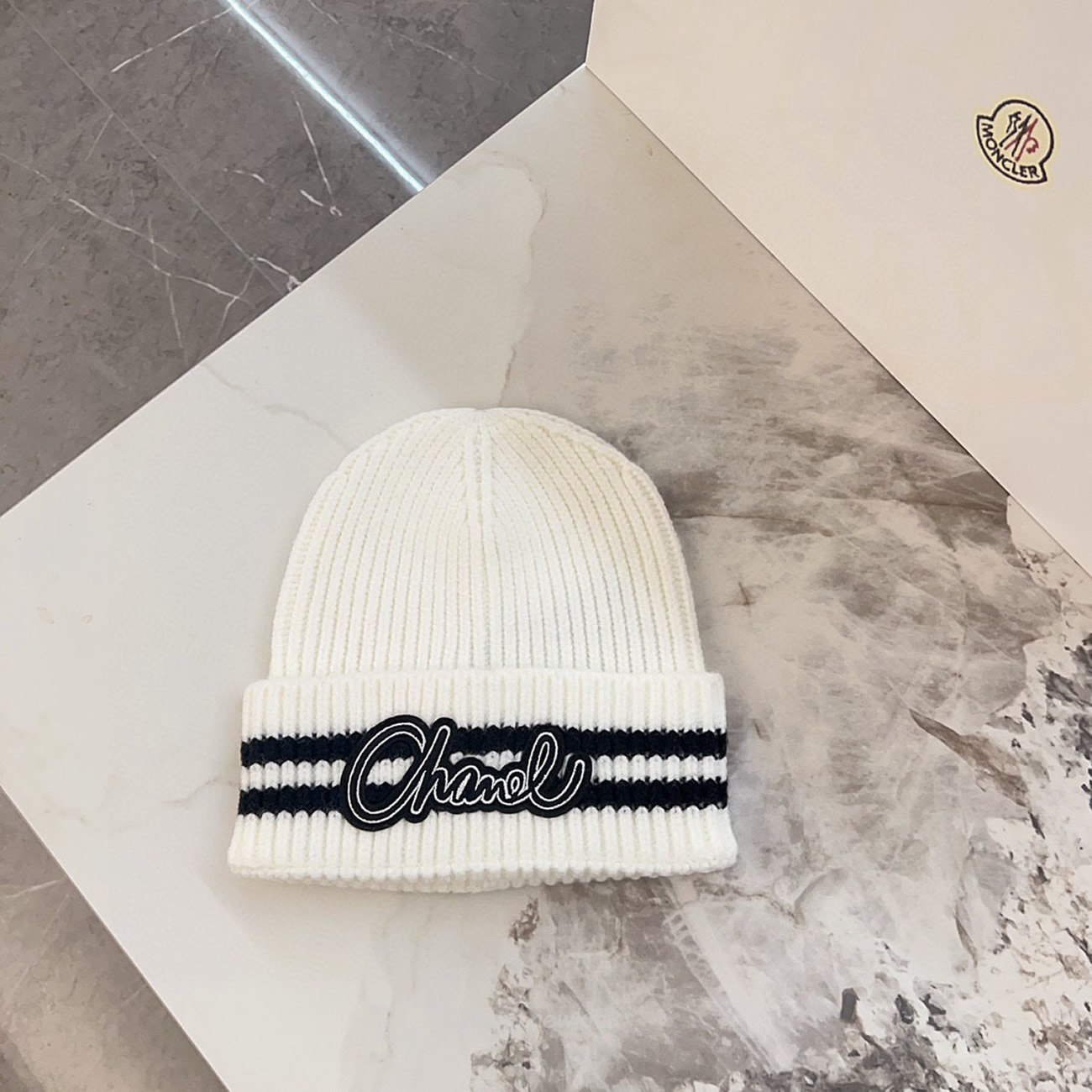 Chanel Knitted Cold Hat White Black Gray Brown (13) - newkick.vip